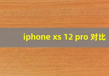 iphone xs 12 pro 对比